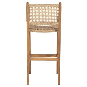 Bar stool with backrest Telly Hm9788 made of solid teak wood 45x57x110hcm