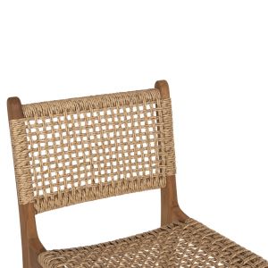 Bar stool with backrest Telly Hm9788 made of solid teak wood 45x57x110hcm