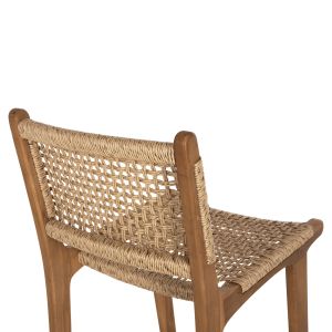 Bar stool with backrest Telly Hm9788 made of solid teak wood 45x57x110hcm