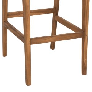 Bar stool with backrest Telly Hm9788 made of solid teak wood 45x57x110hcm
