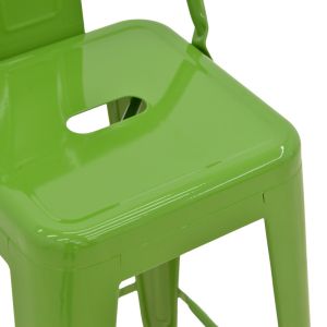Бар стол с облегалка Utopia метален зелен 42x42x97см
