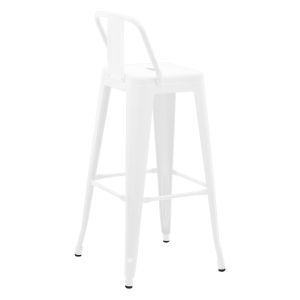 Bar stool with backrest Utopia, white, matte metal, 42x42x97 cm