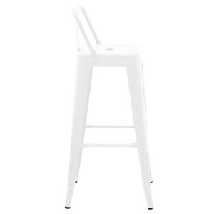 Bar stool with backrest Utopia, white, matte metal, 42x42x97 cm