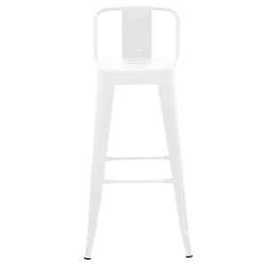 Bar stool with backrest Utopia, white, matte metal, 42x42x97 cm