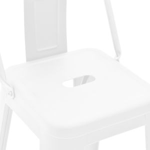 Bar stool with backrest Utopia, white, matte metal, 42x42x97 cm