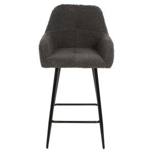 Bar stool gray fabric with black metal legs Strike Hm8592,01 50x50x94,5cm