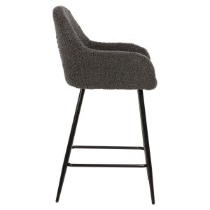 Bar stool gray fabric with black metal legs Strike Hm8592,01 50x50x94,5cm