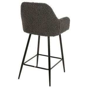 Bar stool gray fabric with black metal legs Strike Hm8592,01 50x50x94,5cm
