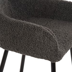 Bar stool gray fabric with black metal legs Strike Hm8592,01 50x50x94,5cm