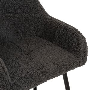 Bar stool gray fabric with black metal legs Strike Hm8592,01 50x50x94,5cm