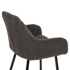 Bar stool gray fabric with black metal legs Strike Hm8592,01 50x50x94,5cm