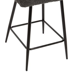 Bar stool gray fabric with black metal legs Strike Hm8592,01 50x50x94,5cm
