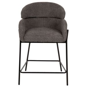 Bar stool gray bouclé and metal legs Wolf Hm8584,01 56x56x96cm