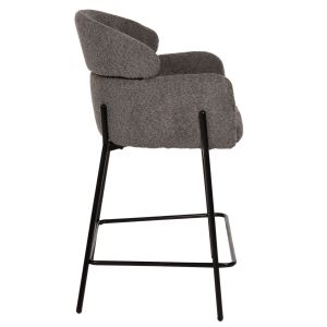 Bar stool gray bouclé and metal legs Wolf Hm8584,01 56x56x96cm