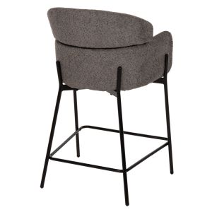 Bar stool gray bouclé and metal legs Wolf Hm8584,01 56x56x96cm