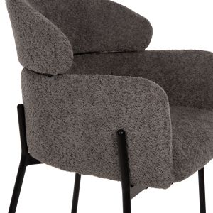 Bar stool gray bouclé and metal legs Wolf Hm8584,01 56x56x96cm