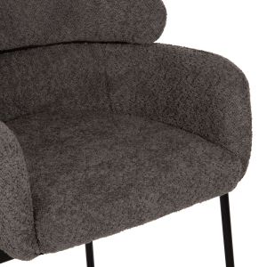 Bar stool gray bouclé and metal legs Wolf Hm8584,01 56x56x96cm