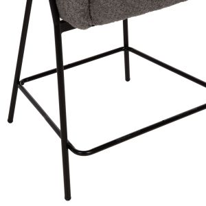 Bar stool gray bouclé and metal legs Wolf Hm8584,01 56x56x96cm