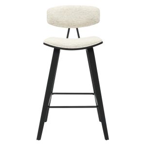 Bar stool medium height Inover .02 metal and plywood-ecru fabric 50.5x49x90hcm Hm9984