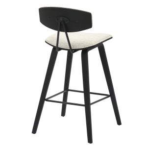 Bar stool medium height Inover .02 metal and plywood-ecru fabric 50.5x49x90hcm Hm9984