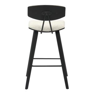Bar stool medium height Inover .02 metal and plywood-ecru fabric 50.5x49x90hcm Hm9984