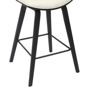 Bar stool medium height Inover .02 metal and plywood-ecru fabric 50.5x49x90hcm Hm9984