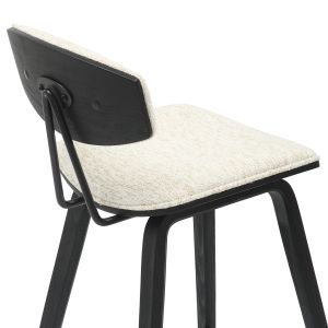 Bar stool medium height Inover .02 metal and plywood-ecru fabric 50.5x49x90hcm Hm9984