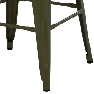 Bar stool medium height Melita-pro Relix Hm8573.43 metal in dark olive green 43x43x67hcm.