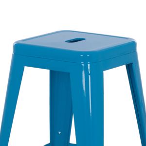 Bar stool medium height Melita-pro Relix Hm8573.48 metal in blue 43x43x67hcm.