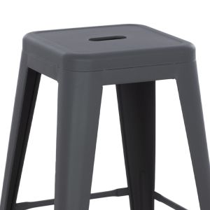 Bar stool medium height Melita-pro Relix Hm8573.50 metal in gray 43x43x67hcm.