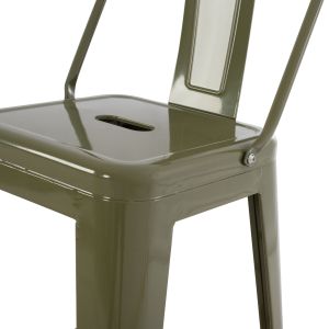 Bar stool medium height Melita-pro Relix Hm8574.43 metal in dark olive green 43x43x88hcm.