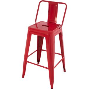 Bar stool medium height Melita-pro Relix Hm8574.44 metal in red 43x43x88hcm.