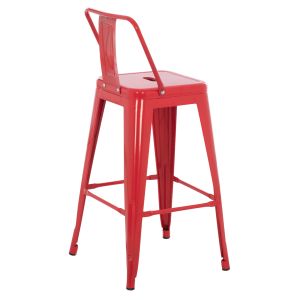 Bar stool medium height Melita-pro Relix Hm8574.44 metal in red 43x43x88hcm.