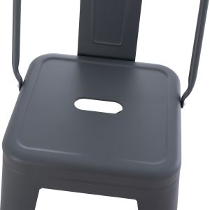 Bar stool medium height Melita-pro Relix Hm8574.50 metal in gray 43x43x88hcm.