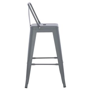 Bar stool medium height Melita-pro Relix Hm8574.50 metal in gray 43x43x88hcm.