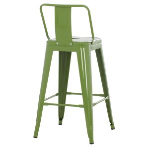 Bar stool medium height Melita-pro Relix Hm8574.53 metal in light olive green 43x43x88hcm.