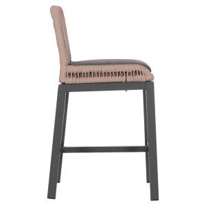 Bar stool medium height Howard Hm5791.21 aluminum in anthracite -- rope in beige 47.5x55x94.5in cm.