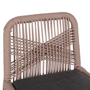 Bar stool medium height Howard Hm5791.21 aluminum in anthracite -- rope in beige 47.5x55x94.5in cm.