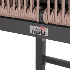 Bar stool medium height Howard Hm5791.21 aluminum in anthracite -- rope in beige 47.5x55x94.5in cm.