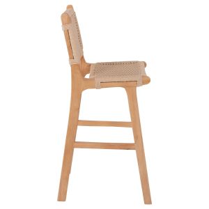 Bar stool medium height rubber wood natural color 45x46x95hcm Hm9332.01