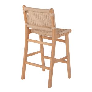Bar stool medium height rubber wood natural color 45x46x95hcm Hm9332.01