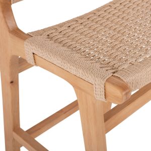 Bar stool medium height rubber wood natural color 45x46x95hcm Hm9332.01