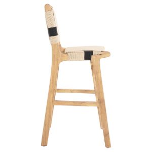 Bar stool medium height rubber wood natural color rustic 45x46x95hcm Hm9325,01