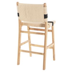 Bar stool medium height rubber wood natural color rustic 45x46x95hcm Hm9325,01