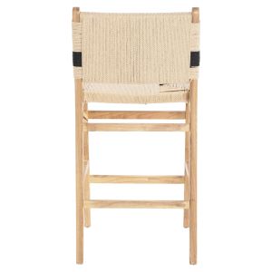 Bar stool medium height rubber wood natural color rustic 45x46x95hcm Hm9325,01