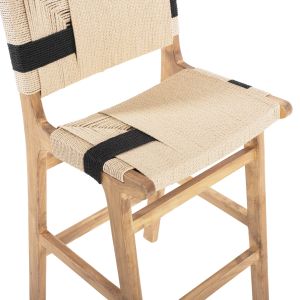 Bar stool medium height rubber wood natural color rustic 45x46x95hcm Hm9325,01