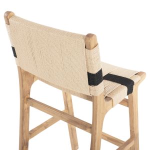 Bar stool medium height rubber wood natural color rustic 45x46x95hcm Hm9325,01