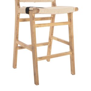 Bar stool medium height rubber wood natural color rustic 45x46x95hcm Hm9325,01