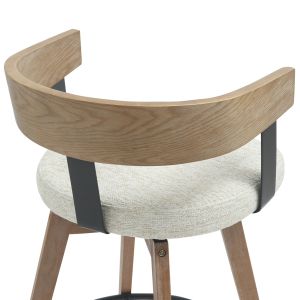 Bar stool medium height swivel Lani .01 legs made of beech plywood-edged seat ecru 52.5x50.5x88hcm Hm9988