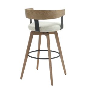 Bar stool medium height swivel Lani .01 legs made of beech plywood-edged seat ecru 52.5x50.5x88hcm Hm9988